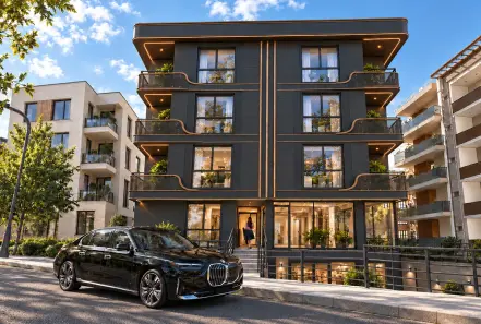 Antrasit Cepheli Modern Apartman Ve Sokak